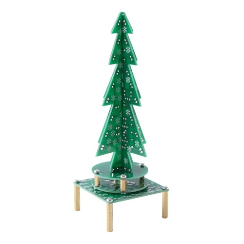Hamwesh Kit di Saldatura, Kit di Progetto di Saldatura per Albero di Natale Rotante con 37 LED RGB, di Circuiti con Luci Musicali e Cicli Regolabili per Regali Fai da Te Progetti Familiari Decorazioni