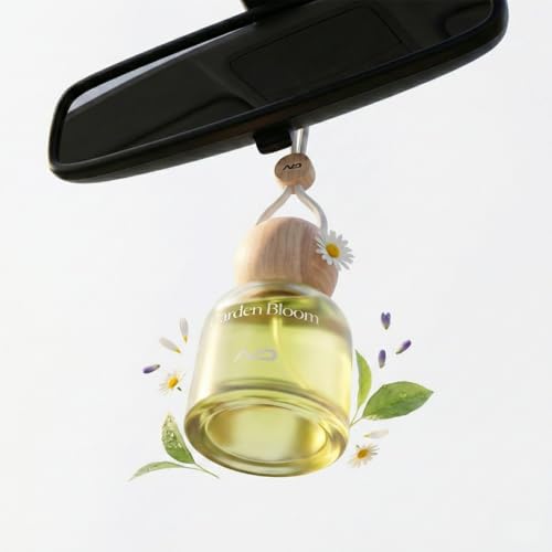 Image of NEODRIFT 'NeoBliss' (Set of 1) | (Garden Bloom) Car Hanging Diffuser Car Perfume & Air Freshener in Glass Bottle with Wooden Lid & Long Lasting Scent - 10ml