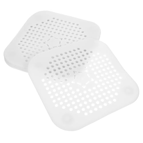 SEWACC Cubiertas de Drenaje de Silicona Cuadradas para Fregadero de Cocina y Baño, 4 Piezas Diseño Antiobstrucción para Recogedor de Pelos y Flujo Suave de Agua