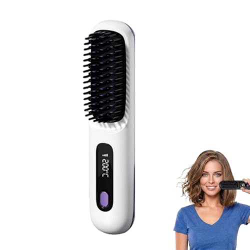 Onlycee Cefryna Die erste intelligente Stylingbuirste fur kurzesHaar - prazise sicher & muhelos Portable Glättebürste - Kompakte Rundbürste für Pixie