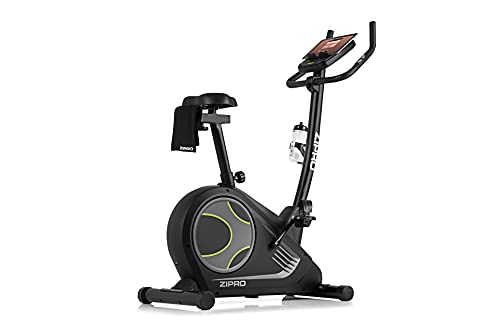 ZIPRO Vélo d’Appartement Flame, Vélo d’Intérieur pour Fitness et Sport à Domicile, écran LCD, Pulsomètre, Niveaux de Résistance, Application...