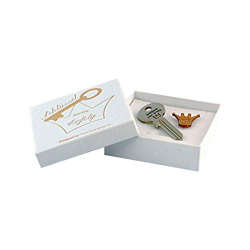 Preisvergleich Produktbild 4you Design Schlüssel zum Erfolg mit Gravur PERSONALISIERT Geschenkidee Liebe Verlobung Hochzeit Valentinstag (weiße Geschenkbox)