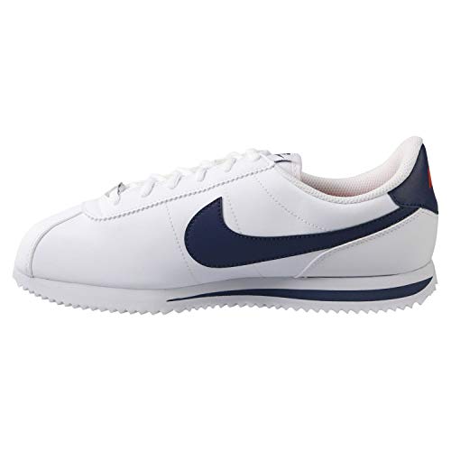 Nike Cortez Basic SL Grade School Lifestyle Shoes (White/Neutral Indigo) (904764-106, Blue/White)2