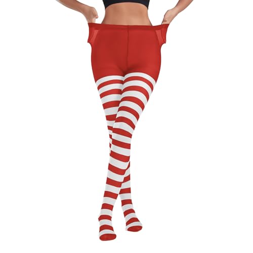 Image of American Trends Striped Tights for Women Witch Tights Halloween Costume Stretchy Pantyhose Stockings