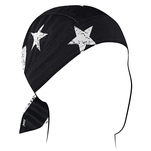[ZANheadgear]Flydanna Micromesh �w�����b�g �C���i�[�L���b�v �w�b�h���b�v �h�D�[���O ���~�� (Black White Flag)