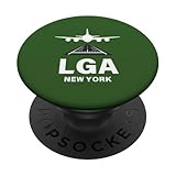 LGA Airport New York City, NY Airplane Landing on Runway PopSockets Adhesive PopGrip