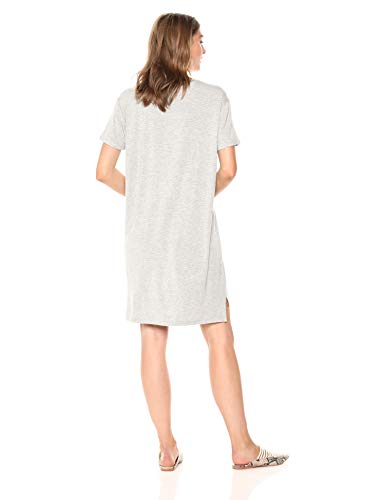 Amazon Essentials Women's Jersey Oversized-Fit Short-Sleeve Pocket T-Shirt Dress (Previously Daily Ritual), Light Grey Heather, Small #TOP1