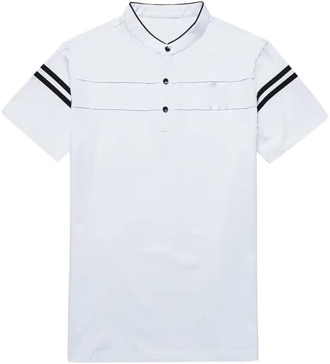 Men's Henley Shirt Lightweight Short Sleeve Musle Fit T-Shirt Casual Button Cotton Business Work Golf Shirt