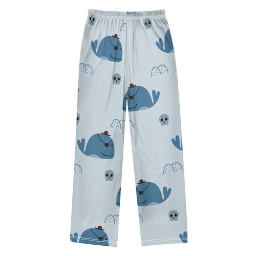 Whale Pirate Boys Pants Boys Athletic Pants Long Pant for Boywith Pockets Wide-Leg Size 6-14Y2
