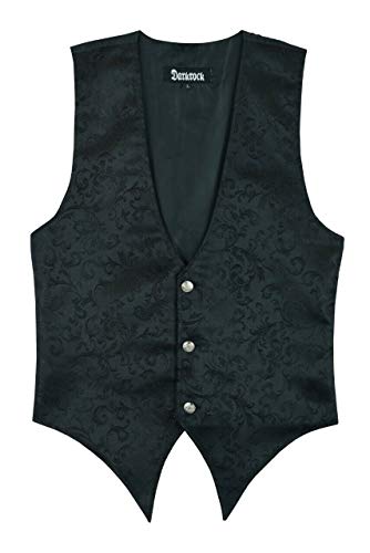 Darkrock Gothic Rock Men's Victorian Single Breasted Brocade Vest Regency Waistcoat2