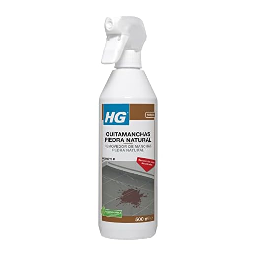 HG Quitamanchas de Piedra Natural, Limpiador Eficaz para Eliminar Grasa de Piedra Calcárea Natural y Baldosas de Mármol, Limpiador en Spray Concentrado, Producto 41-500ml (227050109)