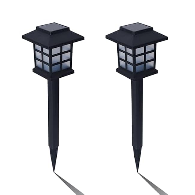 Anern Solar Pathway Lights Outdoor, 2 Pack Waterproof LED Walkway Landscape Light - Provides 6-12 Hours Illumination for Garden, Yard, Patio, Driveway & Landscape Lighting (Warm White)