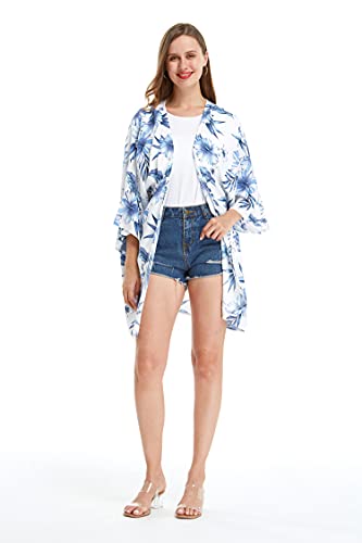 Image of Women's Hawaiian Open Front Kimono Top Signature Prints | Open Front Design; Lightweight Rayon; Signature Tropical Prints; Relaxed Fit; Resort Vacation Style