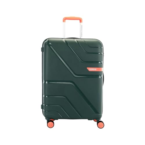 Image of American Tourister Upland Sport | Check-in Trolley Bag (68 cm) | 360 8 Wheel Travel Luggage | Hard Case Polypropylene Suitcase | Mounted Combination Lock | Forest Green