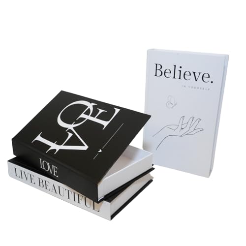 SOULLION Deko Bücher 3er Set – Stilvolle Buchbox mit Aufbewahrung für moderne Inneneinrichtung | Ästhetisches Design | Stapelbar & Robust