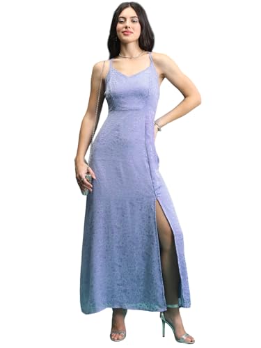 Image of Tokyo Talkies Women's Sleeveless V-Neck Self Design Dresses | Stylish Dresses | Party Dresses