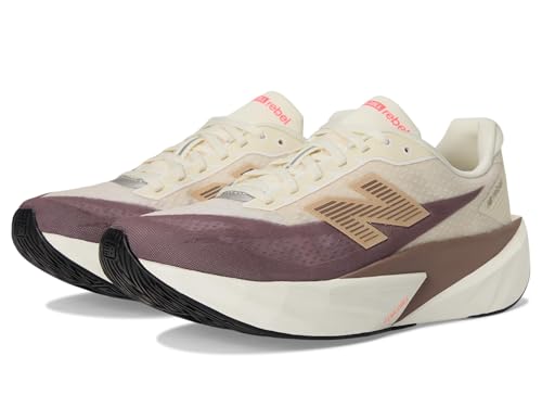 New Balance FuelCell Rebel V5 Tênis de corrida masculino, Angorá/sombra da terra/sal marinho, 42