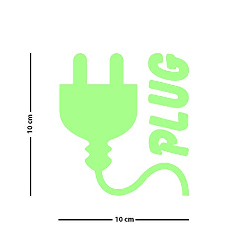 Ambiance Sticker Glow in The Dark Plug Symbol 10 x 10 cm, 10x10cm - Image 3
