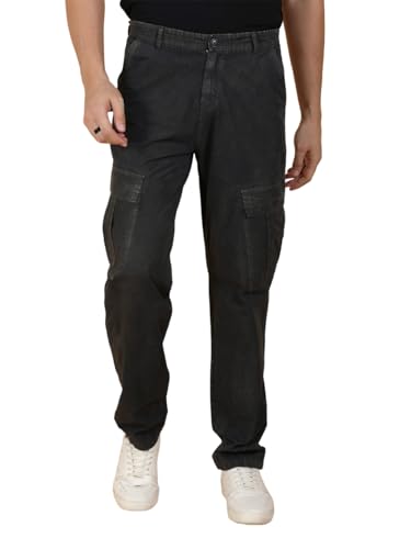 Image of KOTTY Men's Streetwear Style Utility Cargo Pants with Drawstring Waist and Flap Pockets