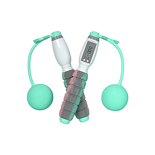 XIANGFATS Cuerda Saltar Cuerda de Gimnasio Saltando la Cuerda de Salto de la Cuerda de la Cuerda sin Cables para Adultos Equipos de Fitness portátiles con Contador Digital (Color : Green)