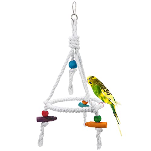 Bird-Parrot-Cotton-Swing-Round-Perch-Stand-with-Chew-Toy-for-Parakeet-Budgie-Cockatiel-Finch-Conure-Canary-Budgie