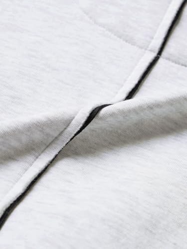 Sweat à capuche court style drop shoulder en coton gris solide pour femme