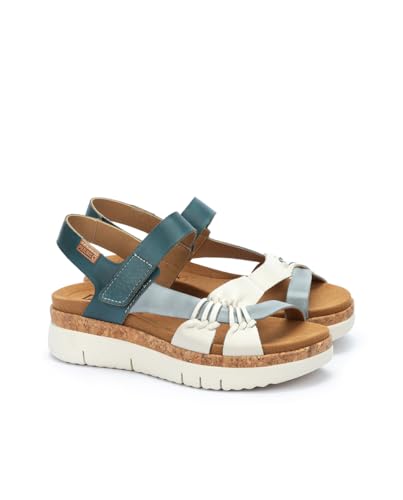Image of PIKOLINOS Palma W4N-0968 Women's Sandals - Stylish Premium Leather Wedge Sandals - Cushioned Insole, Hook & Loop Closure, Ultra-Light Sole for Everdat Walking