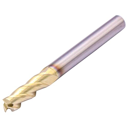 Image of BestParts 3 /16 inch 3 Flute Solid Carbide End Mill for Aluminum - ZrN Coated | 37 Degree Helix, 3 /16 inch Cutting Diameter, 3 /16 inch Shank Diameter, 5 /8 inch Length of Cut, 2 inch Overall Length, Square End