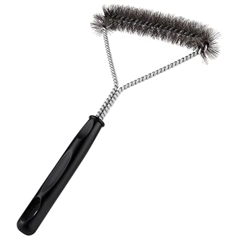 Grill Brush - Nizirioo Black Grill Cleaning Brush, 30.5 cm Triangular Brushes with Heat Insulation Handle and Stainless Steel Bristles, for Gas Grill, Kettle Grill, Charcoal Grill, Electric Grill Cover