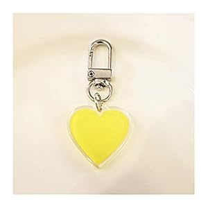 Hongtai Cartoon sleutelhanger kleine sieraden acryl liefde bloem hanger sleutelhanger meisje schooltas accessoires (Color : Yellow heart)
