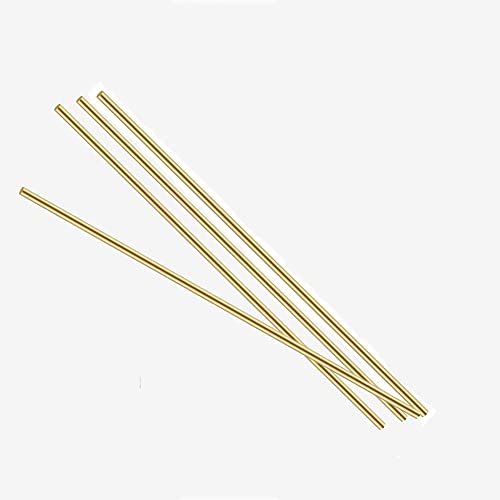 XMRISE Brass Rods Sticks Wires Solid Round Rod Lathe Bar Stock Welding Brazing Soldering Industrial Raw Materials 300mm 4pcs,Dia.0.108