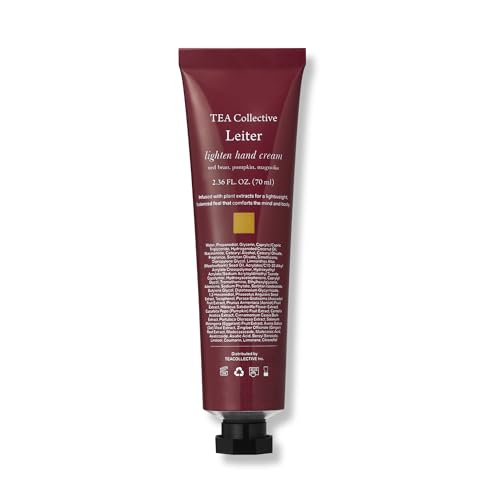 TEA Collective Lighten Hand Cream – Leiter Scent | Vegan Hand Cream with Pumpkin & Red Bean Aroma | Fast-Absorbing Daily Moisture, 70ml / 2.36 Fl Oz | Product of Korea
