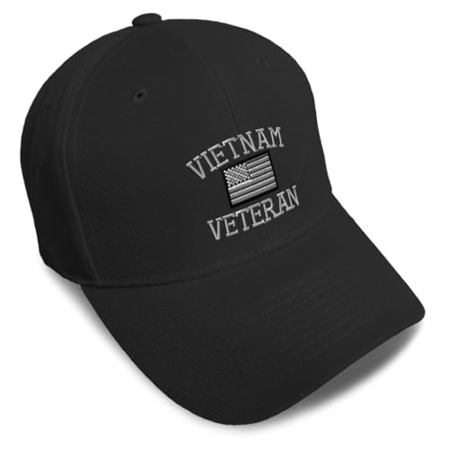 Speedy Pros Baseball Cap Vietnam Veteran F Embroidery Acrylic Dad Hats for Men & Women Strap Closure Black