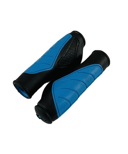 Image of Cycle Handle Grip Set 12.5cm Dual Color Non Toxic Soft Rubber Anti-Slip MTB /City Bicycle Bike Multicolor (Blue)
