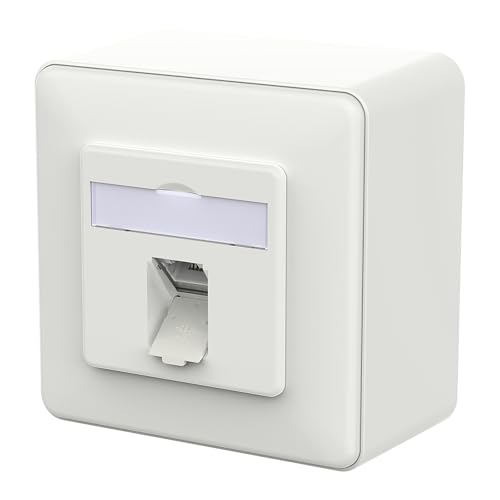 METZ CONNECT E-DAT C6A LSA++ Prise, 1 port, AP, blanc signalisation