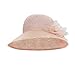 Derby Hats for Women 2025 Tea Party Organza Flower Bucket Hat Ladies Elegant Easter Sunday Afternoon Kentucky of Derby Outfits Accessories Fashionable Pink