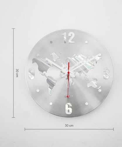 Reloj de Pared Mundo ARCHI Analógico de Aluminio 11.8 pulgadas miniatura 3