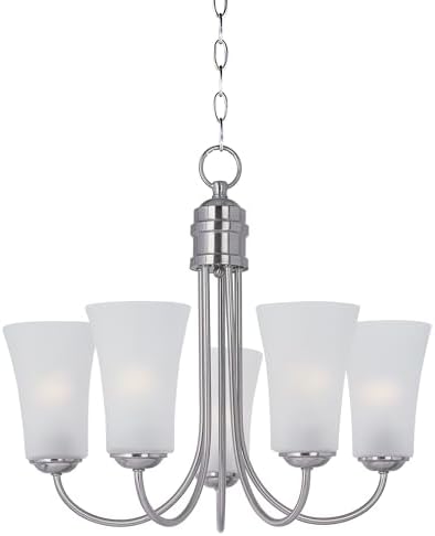 Maxim Logan-Five Light Chandelier in Modern style-20 Inches Wide by 18 inches high-Satin Nickel Finish -Traditional Install
