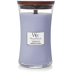 WoodWick Hourglass Vela Aromática en Tarro Grande, Morado (Lavender Spa), 610g