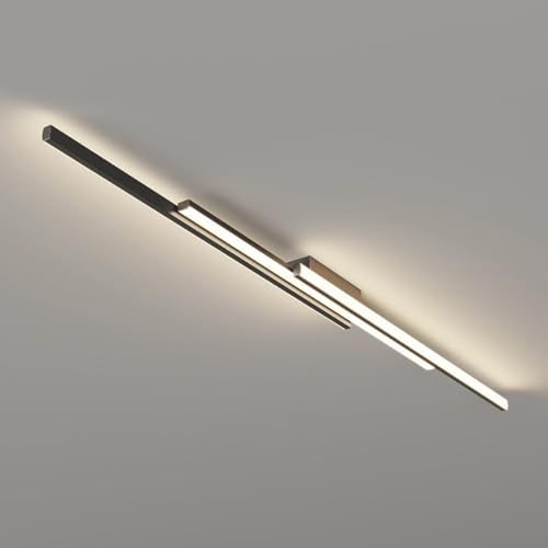 AWEITG Plafoniera a LED minimalista Lineare a semi-incasso Plafoniera a barra Linea moderna Apparecchio di illuminazione for corridoio Lampadari a striscia lunga for ufficio Cucina Officina Guardarob(