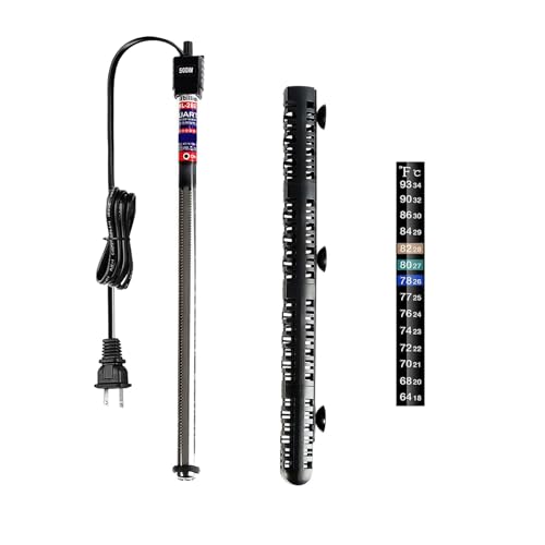 Soyon Aquarium Heater 500 Watt, Fish Tank Heater with Adjustable Temperature 55 Gallon 75 Gallon to 100 Gallon Submersible Water Heater