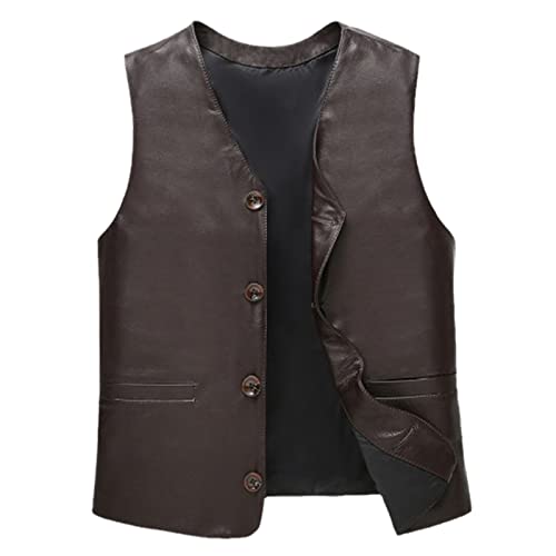 Gilet en cuir de vache homme marron foncé pour vos sorties d'automne