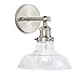 Linea di Liara Lucera Farmhouse Brushed Nickel Wall Sconce Wall Lighting Fixture Vanity Wall Sconce Lights Bathroom Sconces Wall Lights for Hallway, Bulb Included, UL Listed