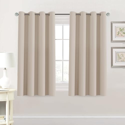 Image of H.VERSAILTEX Blackout Curtain for Living Room Thermal Insulated Window Treatment Curtain 54 inch Length Energy Saving Solid Grommet Top Blackout Drape, One Panel, Fog, 52 inch W x 54 inch L