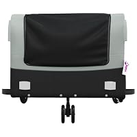 Homgoday Fahrradanhänger Lastenanhänger Anhänger Transportanhänger Transportwagen Anhänger für Fahrrad Schwarz und Grau 45 kg Eisen 138 x 69 x 58 cm – Ansicht 6