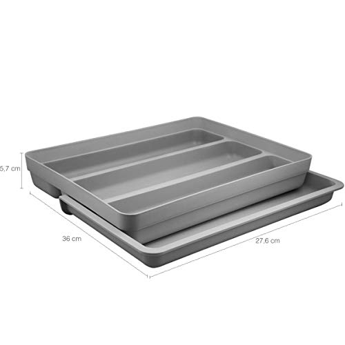 Organizador Suporte Extensível Porta Talheres Cozinha Gaveta Chumbo