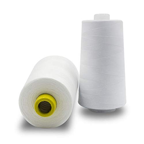 Sewing Polyester Thread Spool (10000 Meter) (1 Piece White) for Overlocking
