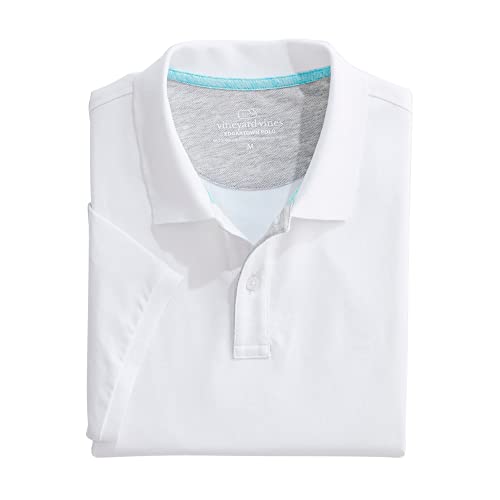 Vineyard Vines Men's Edgartown Pique Polo, White Cap, Medium #TOP3