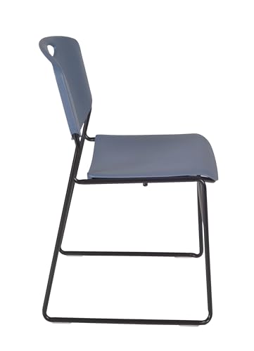 Image of Regency Kobe 72 x 24 in. Mobile T-Base Training Table- Maple, 2 Zeng Stack Chairs- Blue