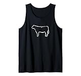imagen de vaca angus Arte lineal de vaca Angus Camiseta sin Mangas